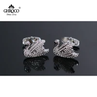 ghroco high quality exquisite swan shape cufflink for french cuff dress shirt fashion luxury gift for business men and wedding