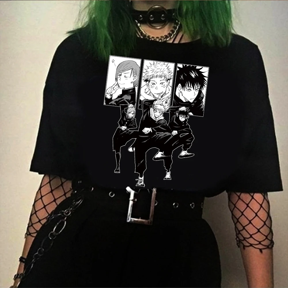 

Футболка женская с забавным мультяшным принтом, милая рубашка юцзи итадор, мейми фьюсигуро, Сатору, Джо, одежда