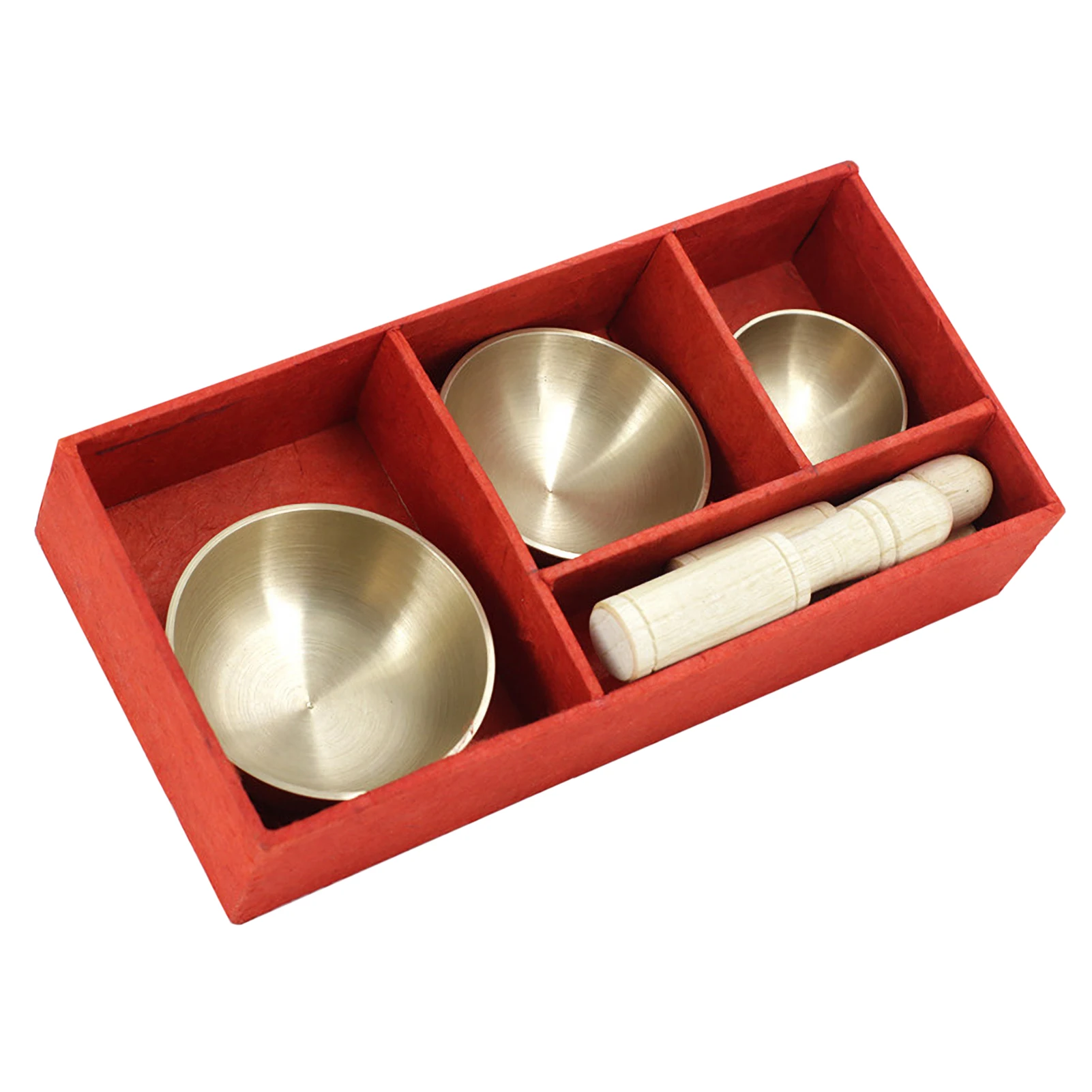 

3pcs Bell Metal Singing Bowls Set with 2 Mallets Mini Tibetan Singing Bowl Buddhist Meditation and Chanting Healing Relaxation