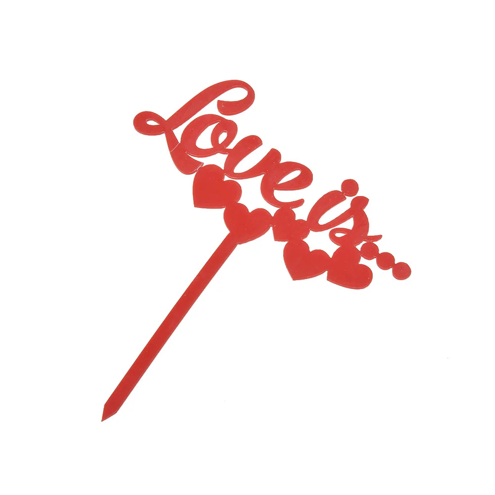 Топпер для торта на День Св. Валентина золотой акриловый кексов с любовным