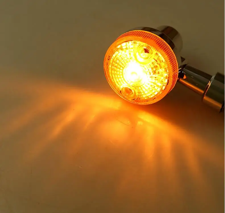 Светодиодный индикатор поворота мотоцикла 12 В Мини Янтарный светильник для