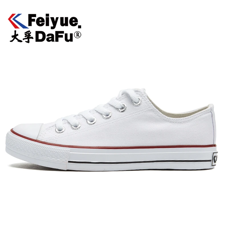 Фото Женские и мужские классические парусиновые туфли DafuFeiyue белые черные