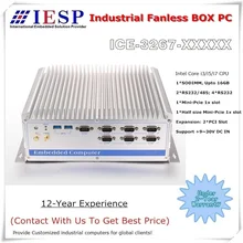 Fanless Industrial Computer, 6th Core i5-6200U CPU, 8GB RAM, 64GB SSD, 6*USB, 2*PCI Sot, 6*COM, Rugged Box PC