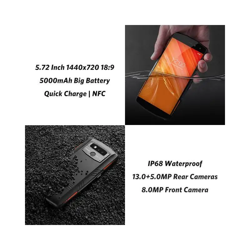 Смартфон LEAGOO X Rover IP68 защищенный 6 ГБ ОЗУ 128 Гб ПЗУ 4G LTE 5 72 дюйма Android 8 1 Восьмиядерный