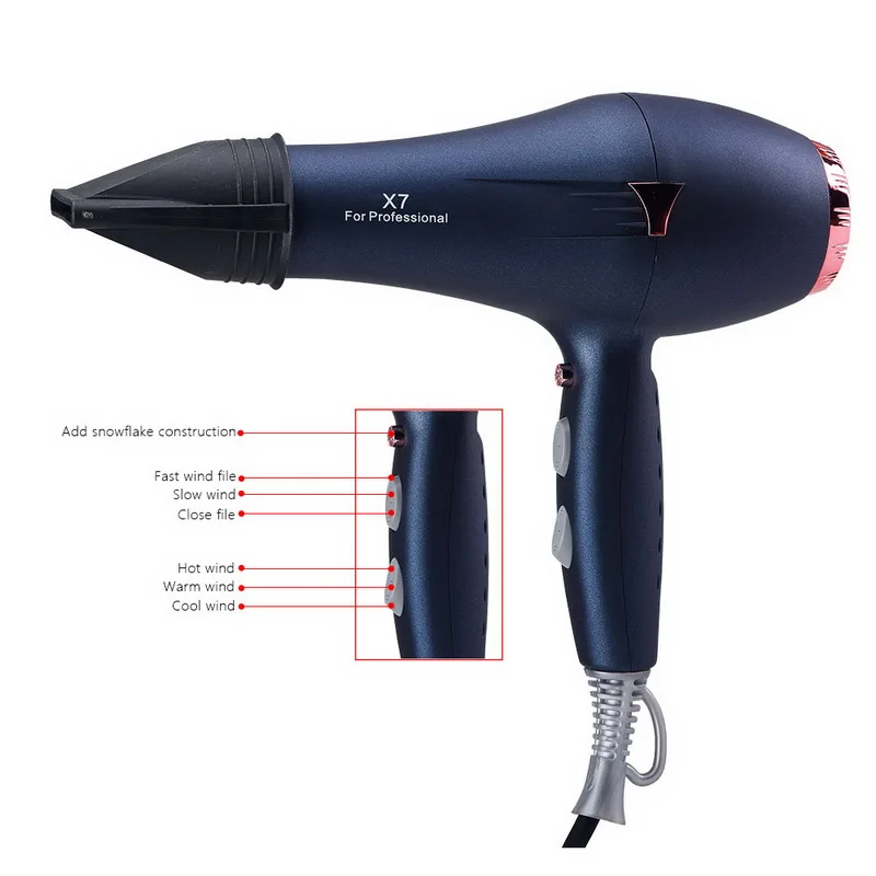Профессиональный новый салон фен для волос отрицательная ионная Высокая