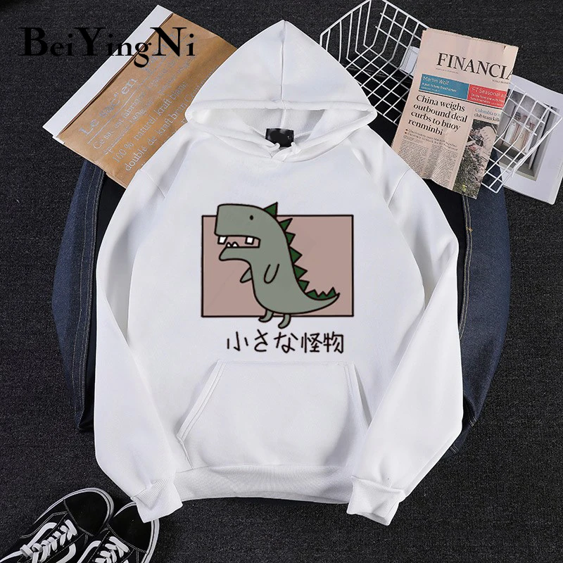 Beiyingni мультфильм Динозавр печати с капюшоном Толстовка для женщин плюс размер
