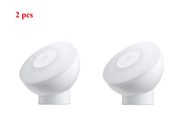 2pcs Xiaomi Mijia светодиодный индукционный ночной светильник 2 лампы регулируемая яркость инфракрасный умный датчик человеческого тела с магнитной основой - Цвет: 2pcs
