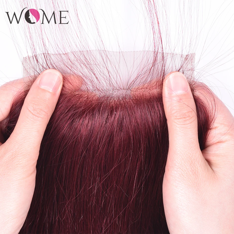 Женские бордовые пряди с закрытием цвет красного вина 4 пучка не Реми волнистые