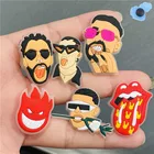 Одиночная распродажа, светящийся плохой кролик, мультяшный кролик из ПВХ, подвески для обуви, светящиеся ночью звезды, аксессуары сделай сам, Croc Jibz