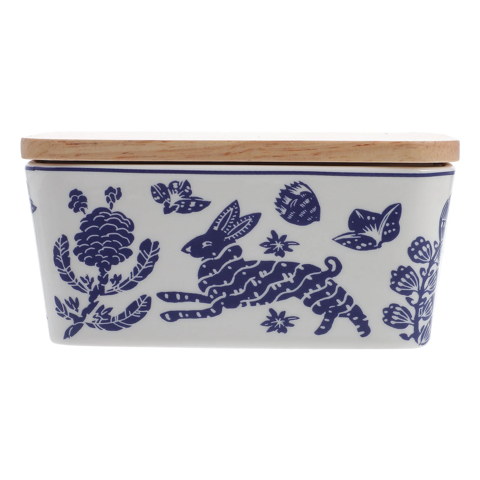 

1 шт., керамический контейнер для масла с деревянной крышкой