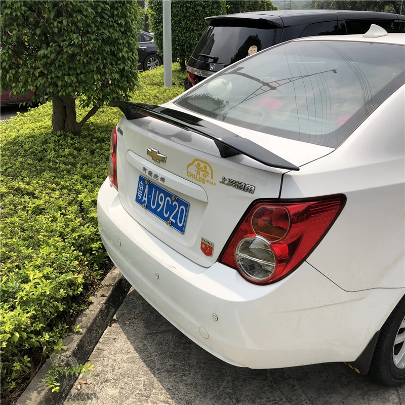 Для Chevrolet Aveo спойлер 2011 2018 TF ABS пластик Материал заднее крыло автомобиля Цвет