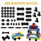 42 шт.компл. строительные блоки, кирпичи MOC, модель, строительные детали, автомобильная колесная ось, набор шин, игрушки, мелкие частицы, кирпичи