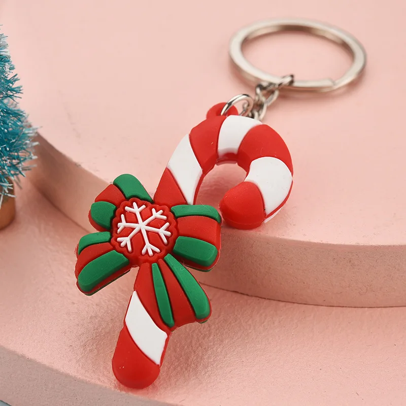 

Kawaii Christmas Silicone Ornaments Keychain Charms Cute Anime Accessories Car Bag Men Women Key Chain Pendant Fashion Gift