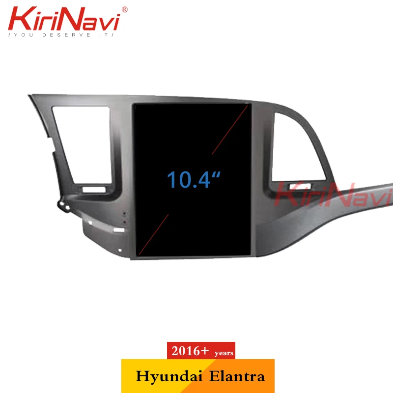 Автомагнитола KiriNavi с вертикальным экраном в стиле Tesla 10 4 дюйма Android для Hyundai Elantra