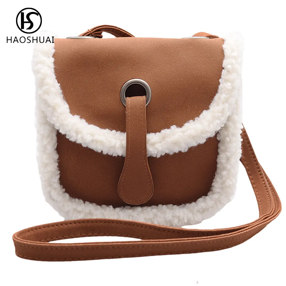 Женская милая меховая сумка через плечо мини из искусственной замши для девочек
