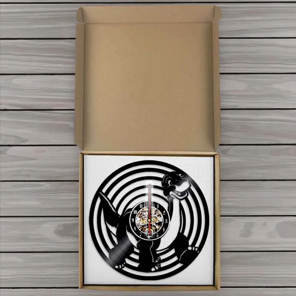 Виниловые настенные часы с силуэтом динозавра современный дизайн 3D животными