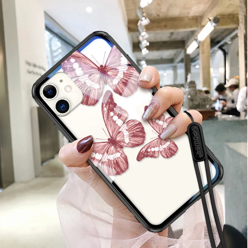 

Чехол из закаленного стекла для iphone 11 pro max 6,5 6,1, защитные прозрачные чехлы для телефонов iphone x xs max, стеклянный чехол