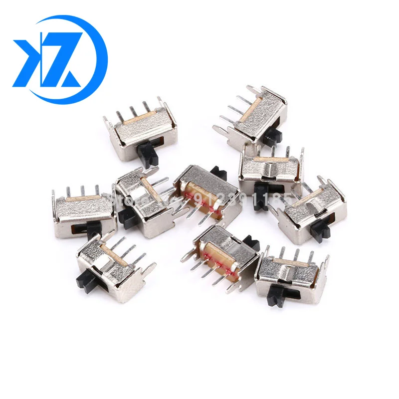 

Мини-переключатель скольжения SS12D07, 10 шт., 3-контактный, 2-позиционный, 1P2T, SPDT, ручка переключателя высокого качества: 3 мм/4 мм/5 мм/6 мм