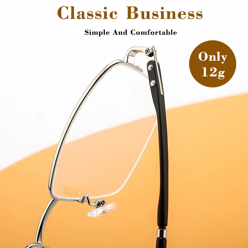

New Men's Half Frame Metal Glasses Frame Ultra Light Business Comfort Myopia Presbyopia Frame Small Face Prescription Glasses