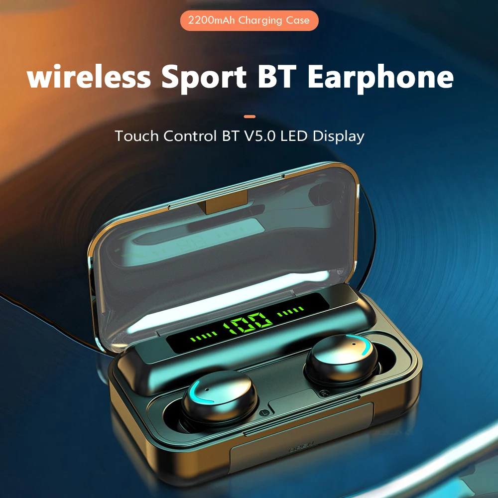 TWS стереонаушники с зарядным футляром и поддержкой Bluetooth 5 0 2200 мА · ч|Наушники