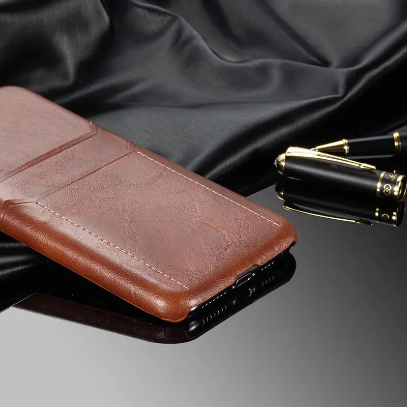 Luxury Vintage Leather Back Cover For iPhone 11 11pro Phone Case Pro MAX 2019 Compact Card Slot PU |