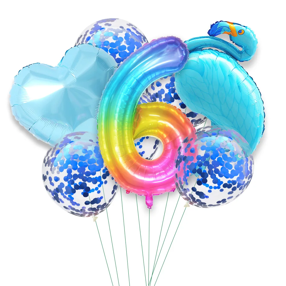 Amawill 40 дюймов Радужный градиентный цифровой Гавайский Фламинго фольгированный