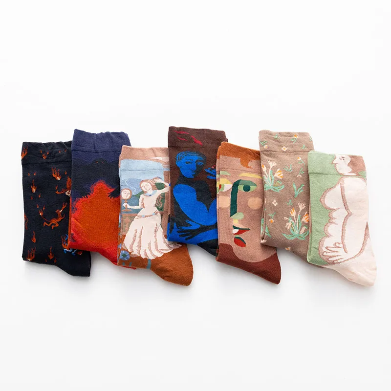 

Comfortable Cotton Socks Women Long Sock Cartoon Print Creative Fashion Personalized Novelty Men Women Socks Winter Warm Sox