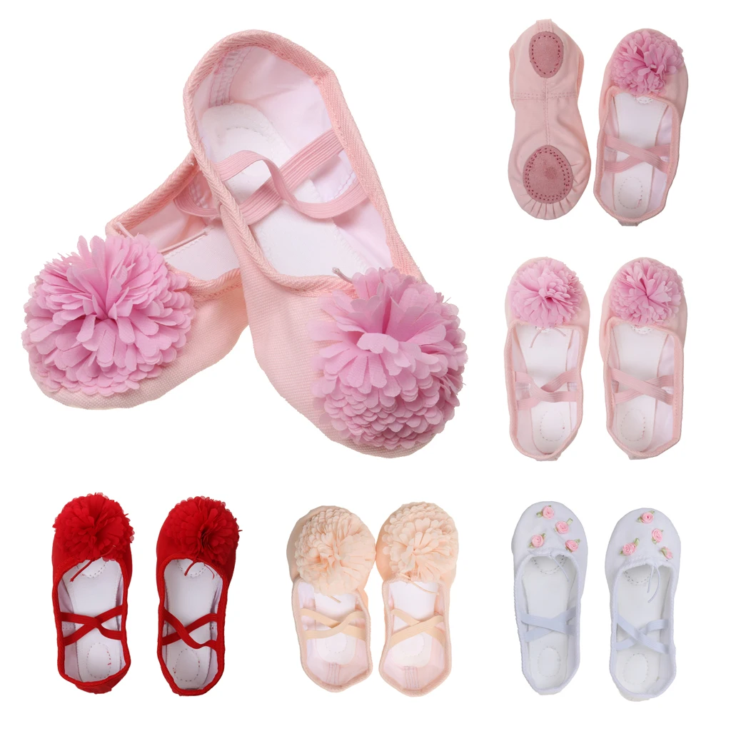 

New Ballet Shoes Canvas Leather Yoga Gymnastic Split Sole Children