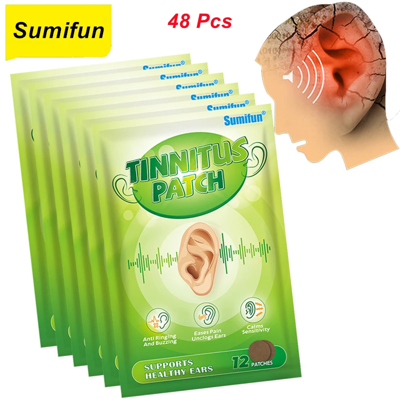 

48 Pcs 4 Bag Ear Pain Relief Patch Tinnitus Treatment Patch Ear Pain Hearing Impairment Plaster Improve listening Hearing Loss