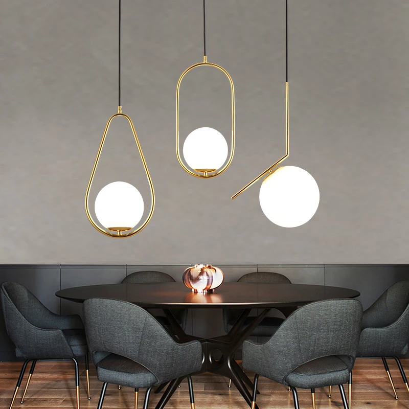 Moderno lámparas colgantes con bolas de cristal Industrial nórdico Hanglamp dormitorio de la lámpara colgante de comedor decoración brillo