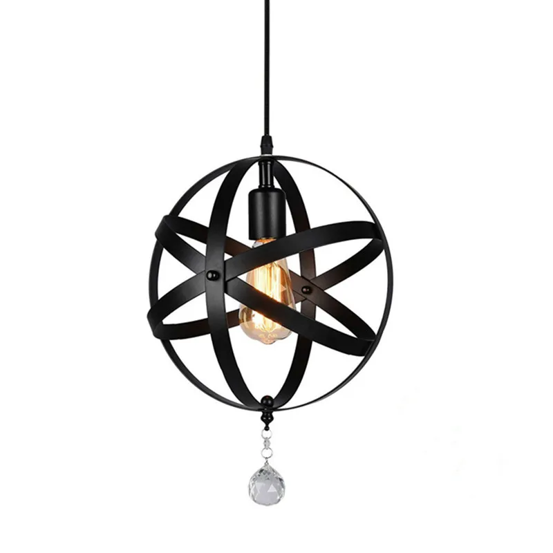 

Industrial Metal Pendant Light ORB Globe Hanging Light Fixture for Kitchen Island Dining Table Bedroom Hallway
