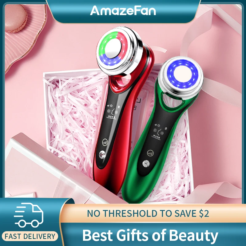 

AmazeFan Face EMS Beauty Instrument Face Lifting Heat Red Blue Light Cleaner Deep Cleansing Home Skin Care Device Massager