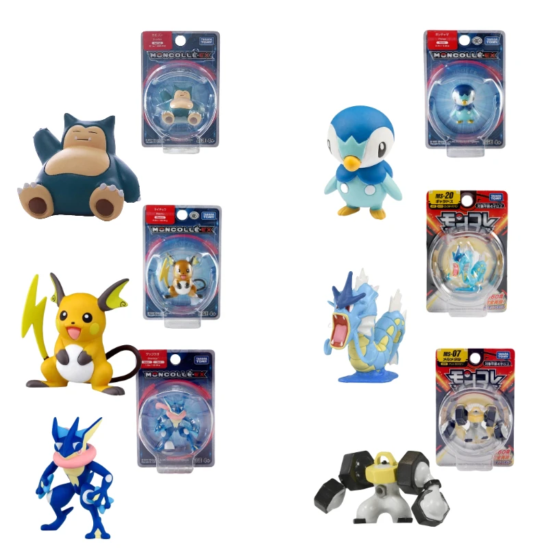 New Pokemon Pikachu Elf Ball Belt Retractable Boxed Pocket Monster Pokeball Gyarados Figurines Anime Dolls Model Kids Toys Gifts