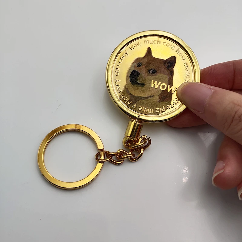 40 мм Doge Памятная коллекция монет Dogecoin металлический брелок удобная подвеска на