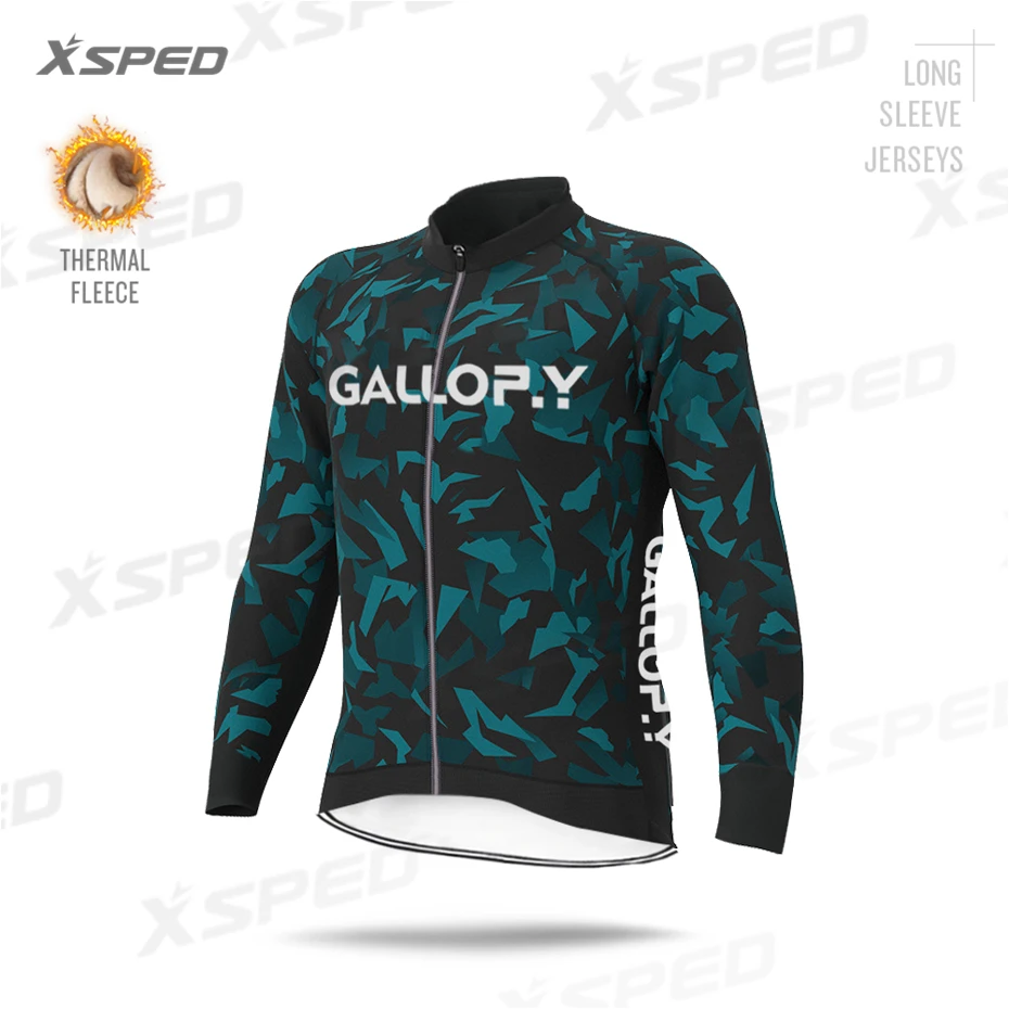 Cycling Jerseys Зимняя одежда для велоспорта, Aleing, длинный рукав, Джерси, камуфляж, термо флис, MTB велосипед, Униформа, Мужская одежда для шоссейного велосипеда, теплая, для улицы - Цвет: Cycling Jerseys