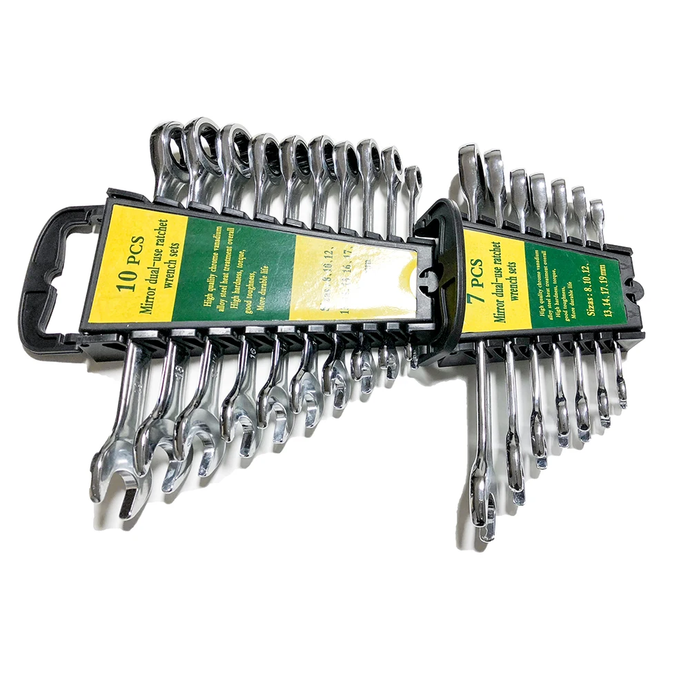 8-19 mm raktų rinkinio reketavimo dėžutės kombinuoti veržliarakčiai, skirti automobilių remonto žiedų veržliarakčiams, rankiniams įrankiams, raktų rinkinys