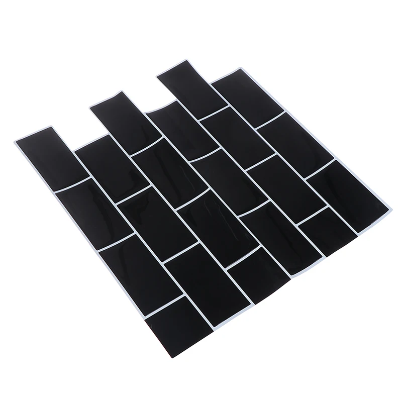 Самоклеящаяся 3D мозаичная Настенная Наклейка черного цвета для плитки метро |