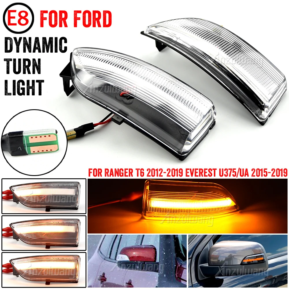 

For Ford Ranger T6 2012-2019 Raptor/Wildtrak Everest U375/UA 15-19 Side Mirror Indicator Dynamic LED Turn Signal Light Blinker