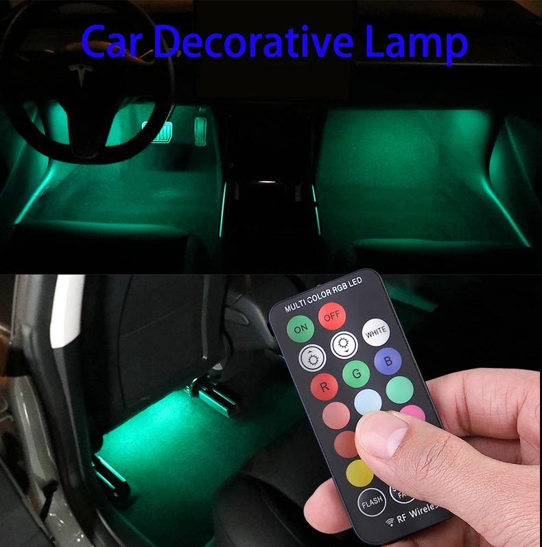 LED Car Interior Light Wireless Remote Car Decorative Lamp Auto Ambient Light car products car decoration accessories