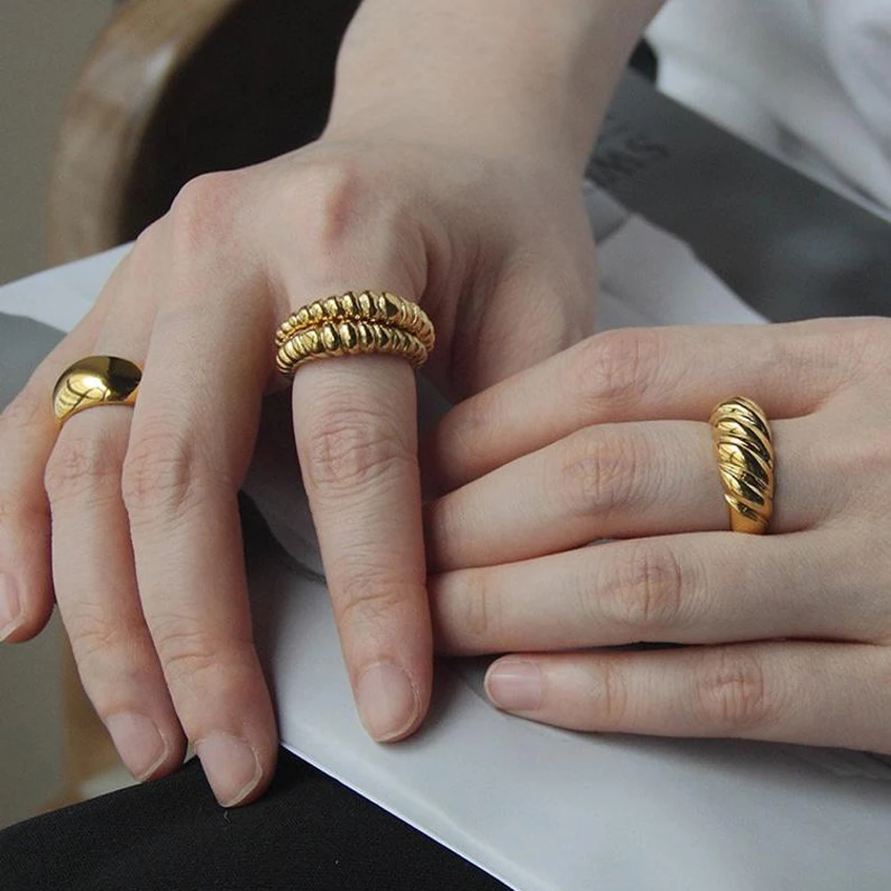 Модные европейские женские ювелирные изделия на палец золотого цвета поворотное