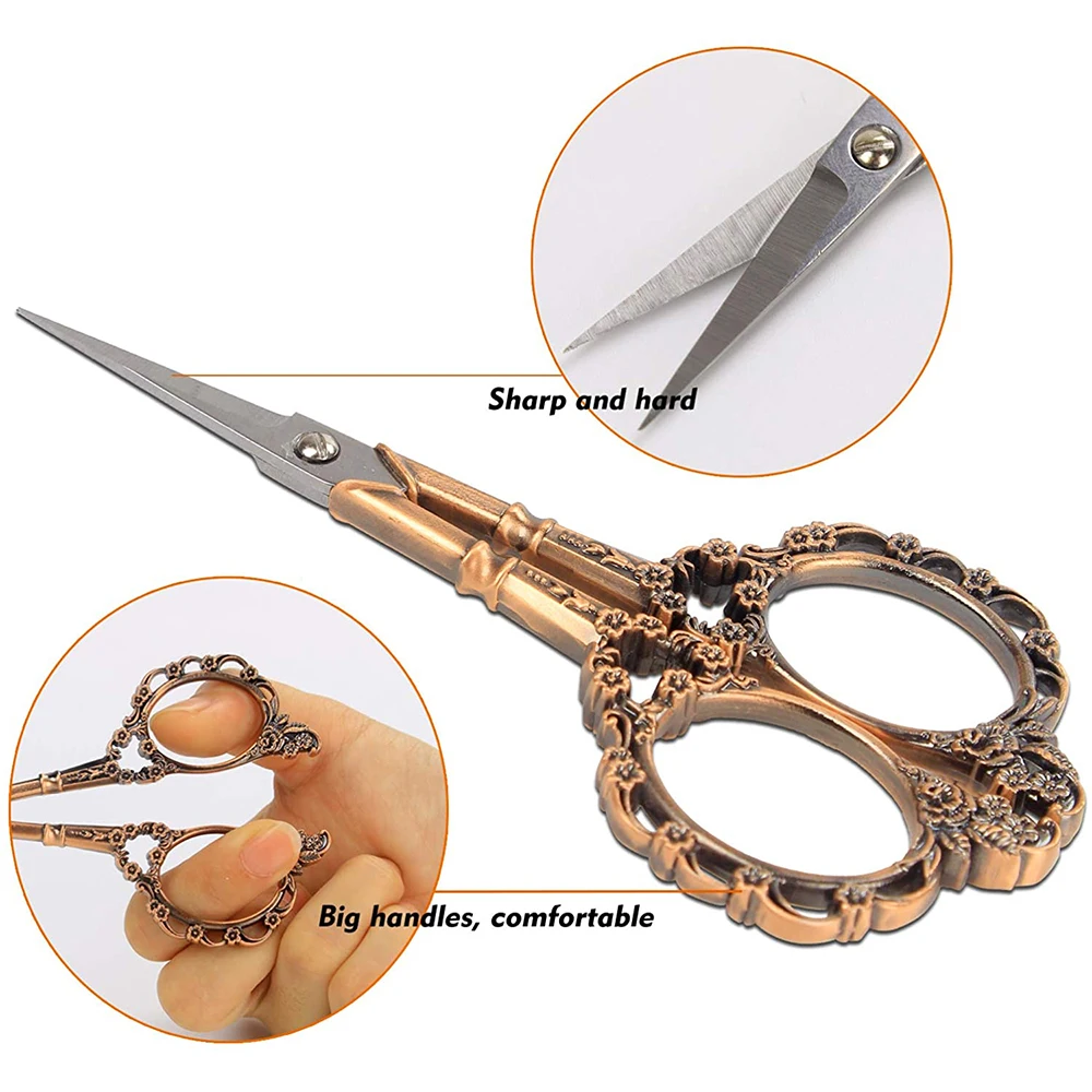 4 шт. Винтаж вышивка ножницы с металлической наперсток для шитья защита пальца и