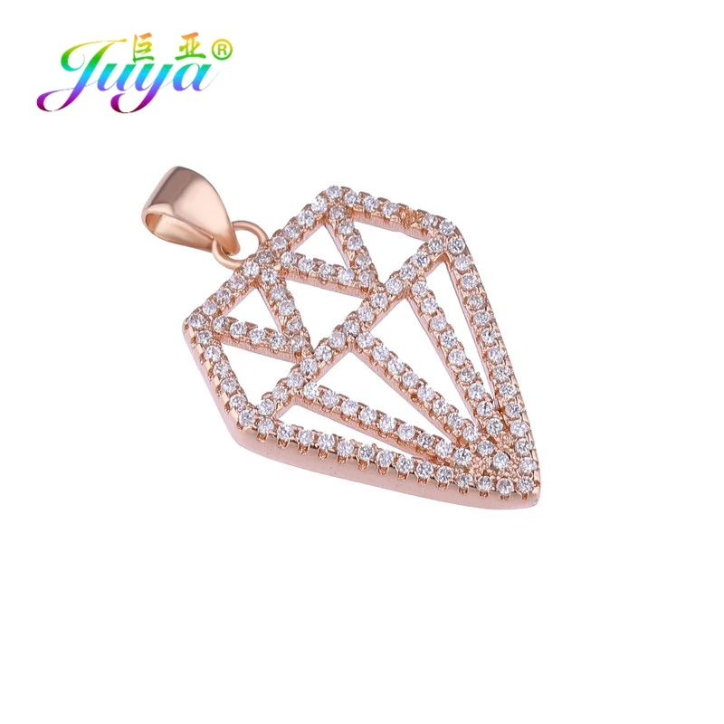 Rose Gold Juya DIY принадлежности для подвесок Micro Pave Циркон Драгоценный Камень Слон Бабочка Эйфелева Подвески в виде башни для женщин и детей модные ювелирные изделия - Окраска металла: Rose Gold