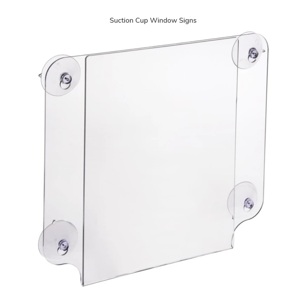 

8.5 X 11 Window Sign Holder With Suction Cups Double-sided - Clear