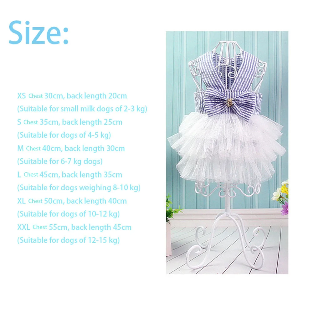 

Summer Dog Lace Tullle Dress Pet Dog Clothes For Small Dog Party Birthday Wedding Bowknot Dress Puppy Costume Spring Pet Clothes