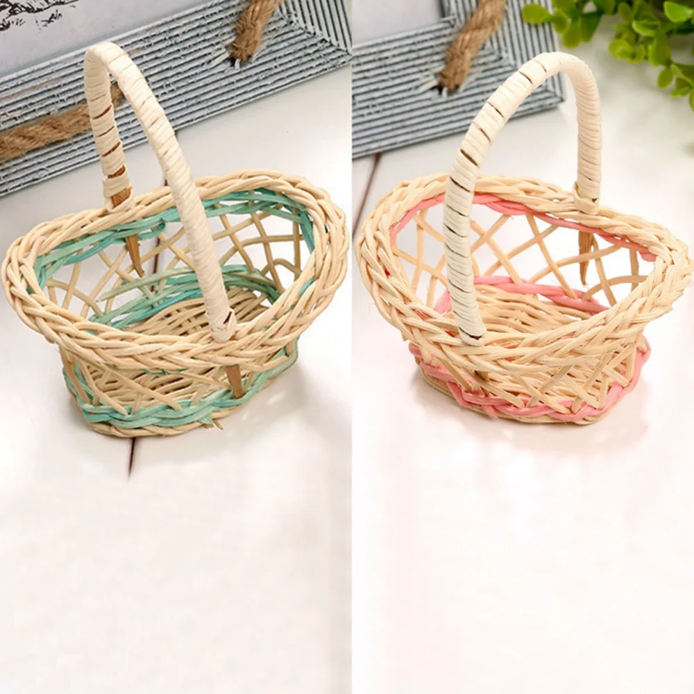Мини корзина для хранения из ротанга 2 шт. миниатюрные пластиковые корзины с