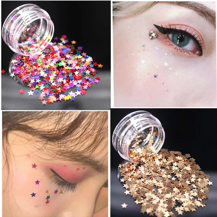 Палитра теней для век с блестящими золотыми звездами 1 шт. |