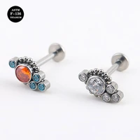 16g astm f136 titanium internal thread labret stud for nose lip tongue helix piercing body jewelry
