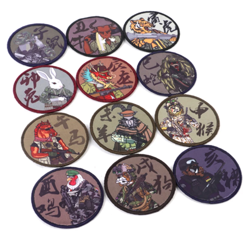 1 шт. Военная нашивка круглый Тактический китайский значок шаблона для детской