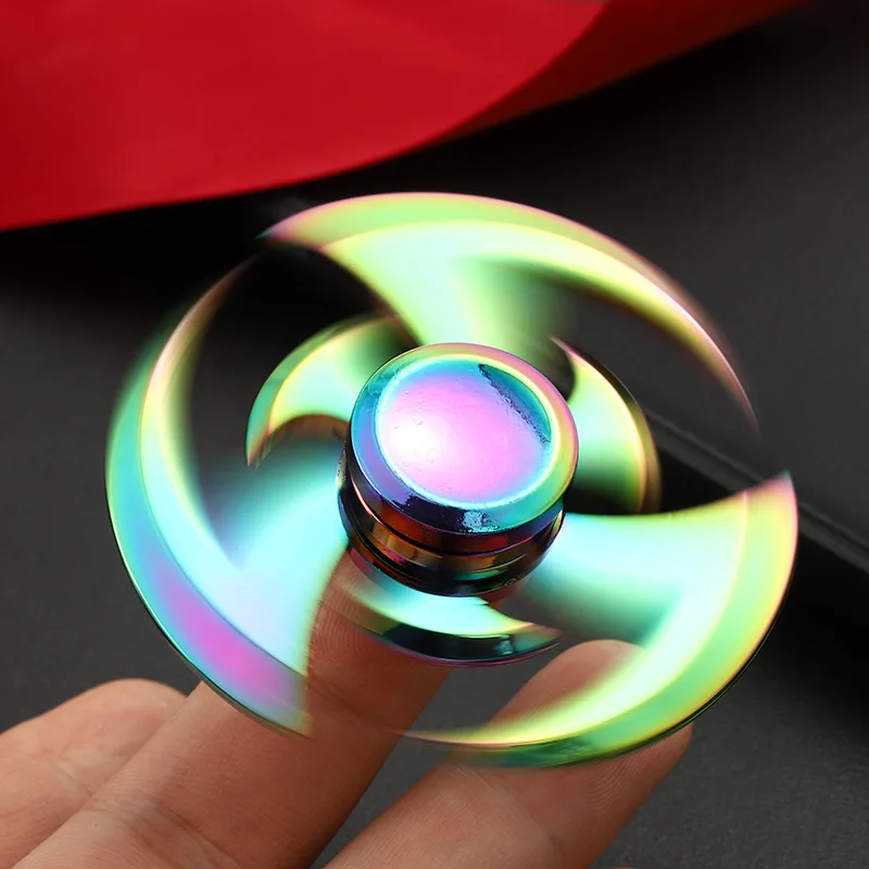 

Hand Spinner Zinc Alloy Rainbow Metal Spiner Anti-Anxiety Toy for Spinners Focus Relieves Stress Adhd Finger Spinner Desk Toy