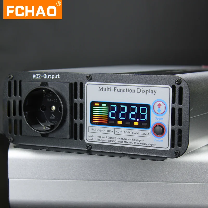 Преобразователь напряжения автомобильный FCHAO 4000 Вт инвертор синусоидальной